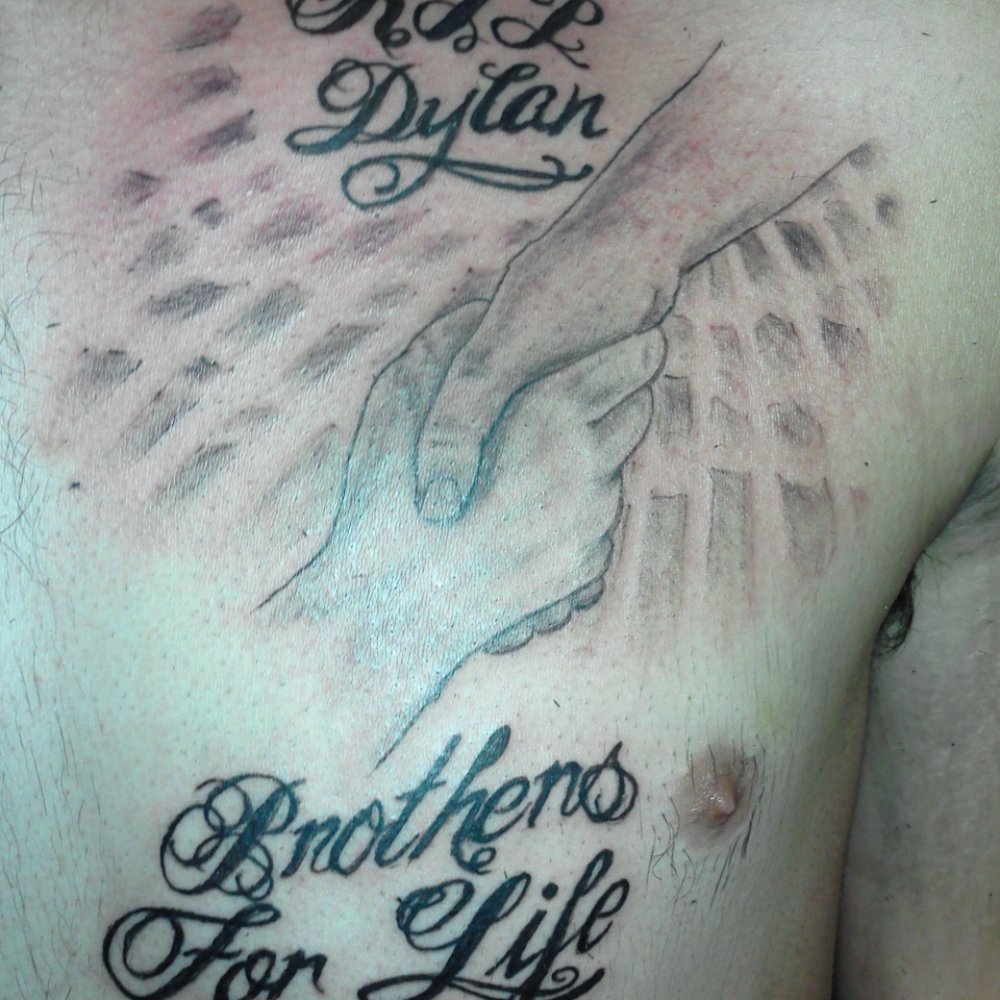 Ink Garage - First tattoo for Sean, left chest - Tattoo Near Me - Visalia, California