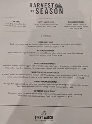 Menu photo 8 First Watch Phoenix, AZ