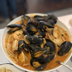 Maggiano's Little Italy - Seafood Fra Diavolo, $25 upcharge on family meal from shrimp only.