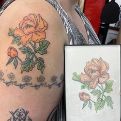 Anchor Tattoo & Piercing - From paper to skin. Art by clients mother. Tattooed by Bri