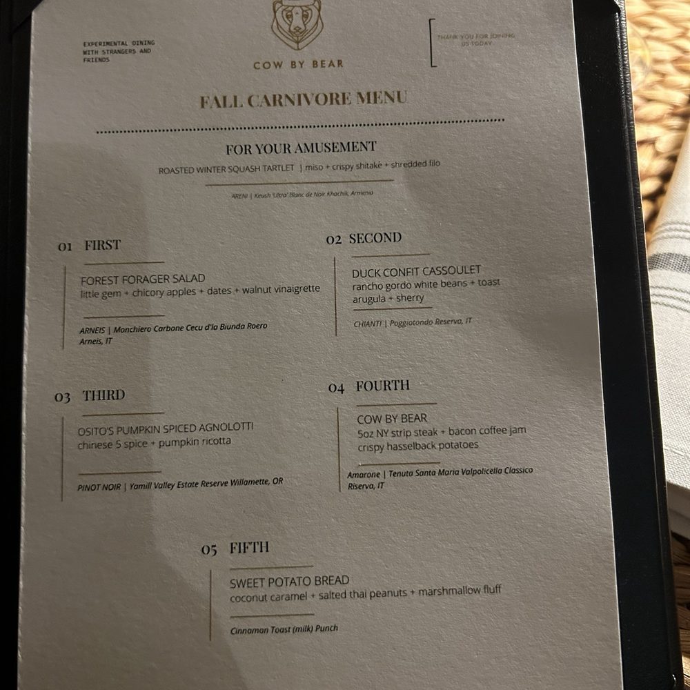 Winter menu