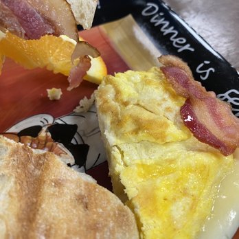 Olde Towne Trading Post - Panini with bacon . Eggs a little over done. - Coffee & Tea Near Me - Ilwaco, Washington Olde Towne Trading Post - Panini with bacon . Eggs a little over done. - Coffee & Tea Near Me - Ilwaco, Washington