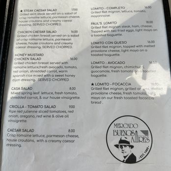Mercado Buenos Aires - Menú 12/2023 - Argentine Near Me - Van Nuys, California