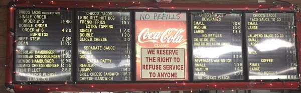 Menu photo 2 Chico's Tacos El Paso, TX