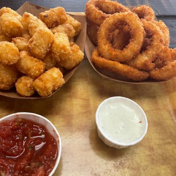 Padaro Beach Grill - ! Onion Rings and Tater Tots! Tater tots were so good! - American Near Me - Carpinteria, California Padaro Beach Grill - ! Onion Rings and Tater Tots! Tater tots were so good! - American Near Me - Carpinteria, California