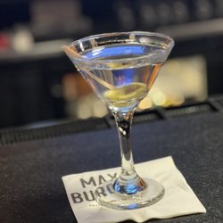 Max Burger - Tanquerey martini, straight up, dry, one olive.