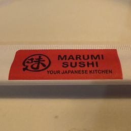 Branded chopstick wrapper.