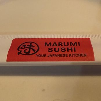 Marumi Sushi - Branded chopstick wrapper. - Japanese Near Me - Plantation, Florida Marumi Sushi - Branded chopstick wrapper. - Japanese Near Me - Plantation, Florida