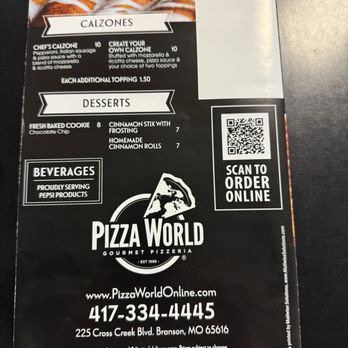 Pizza World - Menu as of 1/2025 - Pizza Near Me - Branson, Missouri Pizza World - Menu as of 1/2025 - Pizza Near Me - Branson, Missouri