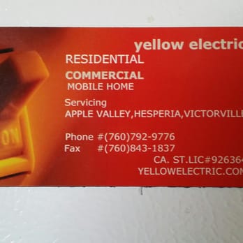 Yellow Electric - Electricians Near Me - Victorville, California Yellow Electric - Electricians Near Me - Victorville, California