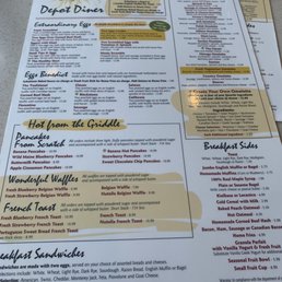 the menu of the restaurant
