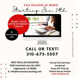 MRS Tax Accounting Services - TAX SEASON....
