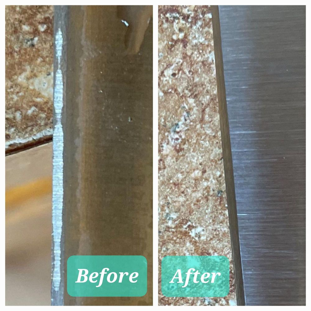 Samurai Sharpening - Before & after fixing the edge of my chinese cleaver. - Knife Sharpening Near Me - Whitestone, New York Samurai Sharpening - Before & after fixing the edge of my chinese cleaver. - Knife Sharpening Near Me - Whitestone, New York
