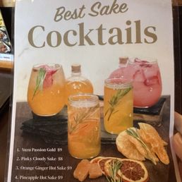 Cocktail menu Cocktail menu