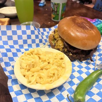 Richter's Antler Cafe - Bacon Cheeseburger & Jalapeño Mac n cheese - American Near Me - Spring Branch, Texas Richter's Antler Cafe - Bacon Cheeseburger & Jalapeño Mac n cheese - American Near Me - Spring Branch, Texas