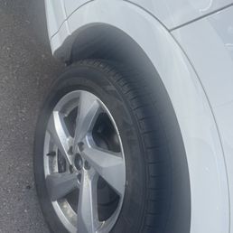 The tire I have currently due to the center cap being broken and not replaced
