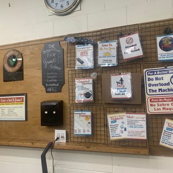 24 Hr Meadowthorpe Laundromat - Some info when you first walk in. Next to a vending machine with snacks and drinks - Laundromat Near Me - Lexington, Kentucky