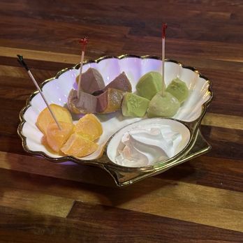 Q Bistro - Mochi ice cream trio (mango, chocolate, and green tea) - Korean Near Me - Las Vegas, Nevada