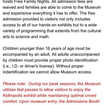 Children's Museum - Website advertises that adults without a child can come in with a valid ID. Unborn child= not child. - Children's Museums Near Me - Houston, Texas