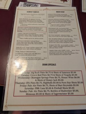 Menu photo 8 The Rose And Crown Canmore, AB Menu photo 8 The Rose And Crown Canmore, AB