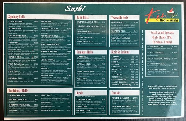 Menu photo 4 Kin Thai & Sushi San Antonio, TX Menu photo 4 Kin Thai & Sushi San Antonio, TX