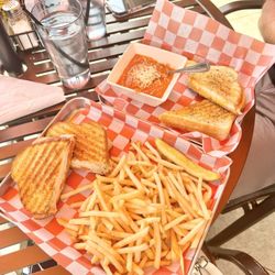 Grounds Bistro - Grown up grilled cheese and turkey pesto panini