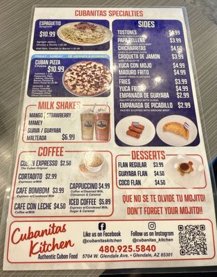 Menu photo 7 Cubanitas Kitchen Glendale, AZ