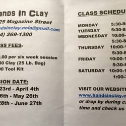 Hands In Clay - SPRING 2015 CLASSES & PRICES: with supplies it's about $40 a session; kinda pricey but 1/3 that of a massage and you get a vase!