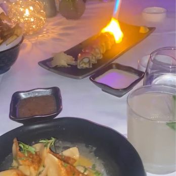 Marion - Kobe Roll, Lobster & Seabass Gyoza, Mexican Standoff - Mediterranean Near Me - Miami, Florida Marion - Kobe Roll, Lobster & Seabass Gyoza, Mexican Standoff - Mediterranean Near Me - Miami, Florida