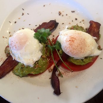Cafe Pasqual's - Poached Eggs on Avocado (Paleo) - Vegetarian Near Me - Santa Fe, New Mexico