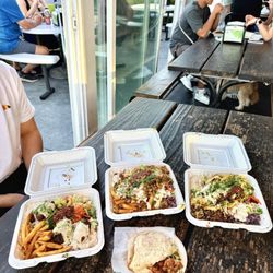 Left-Right: Grilled Kebab, Jerusalem mix, Shawarma all On a Plate