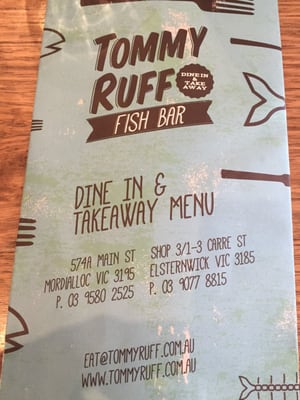 Menu photo 1 Tommy Ruff Fish Bar Mordialloc, VIC Menu photo 1 Tommy Ruff Fish Bar Mordialloc, VIC
