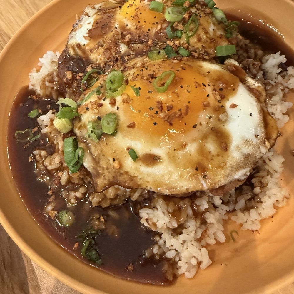 Lolas By MFK - Iloko moco - country fried steak on top of white rice with gravy and egg on top - Filipino Near Me - West Covina, California Lolas By MFK - Iloko moco - country fried steak on top of white rice with gravy and egg on top - Filipino Near Me - West Covina, California