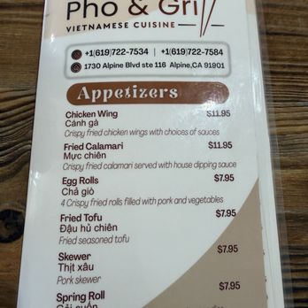 Alpine Pho & Grill - Menu - Vietnamese Near Me - Alpine, California Alpine Pho & Grill - Menu - Vietnamese Near Me - Alpine, California