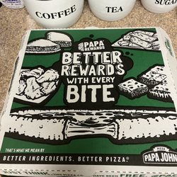 Papa Johns Pizza - The box that held the prize inside!