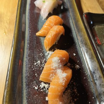 Wrench & Rodent Seabasstropub - Salmon nigiri and Sea Bream nigiri - New American Near Me - Oceanside, California