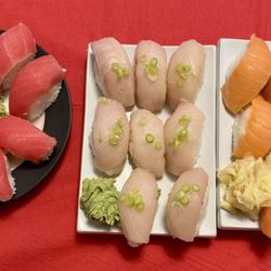 Roll & Scoop - Tuna, Yellowtail, and salmon nigiri