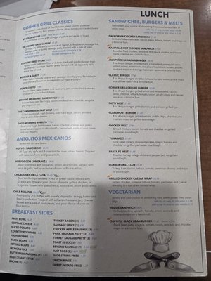 Menu photo 1 The Corner Grill & Bakery Claremont, CA Menu photo 1 The Corner Grill & Bakery Claremont, CA