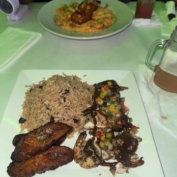 Tropical Island Spice - Rasta pasta with salmon Chicken and shrimp, rice and peas w/ sweet plantain entree - Caribbean Near Me - Norwalk, Connecticut Tropical Island Spice - Rasta pasta with salmon Chicken and shrimp, rice and peas w/ sweet plantain entree - Caribbean Near Me - Norwalk, Connecticut