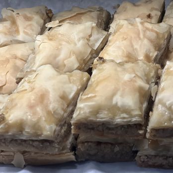 Byblos Restaurant - Diamond Baklava - Filo dough stuffed with crushed walnuts - Lebanese Near Me - Gainesville, Virginia Byblos Restaurant - Diamond Baklava - Filo dough stuffed with crushed walnuts - Lebanese Near Me - Gainesville, Virginia