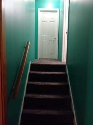 small paint project walls,ceiling and trim. - upper hallway and stairwell repaint