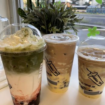 Fortune Tea - Strawberry matcha latte and brûlée brown sugar milk tea - Bubble Tea Near Me - Honolulu, Hawaii