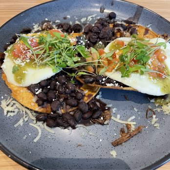 Dish Society - Ranchero style eggs with black beans and brisket - Southern Near Me - Austin, Texas