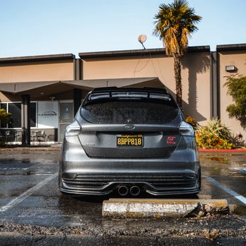 Carmodz - Tastefully modified Ford Focus outside our shop. - Vehicle Wraps Near Me - Santa Clara, California