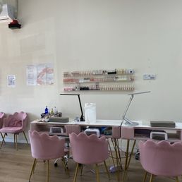 The tables and setups for manicure.