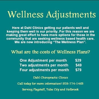 Dahl Chiropractic Clinics & Balanced Nutrition Centers - Tired of searching for affordable chiropractic care? The search is officially over with the introduction of our Wellness Plans! - Chiropractors Near Me - Flagstaff, Arizona Dahl Chiropractic Clinics & Balanced Nutrition Centers - Tired of searching for affordable chiropractic care? The search is officially over with the introduction of our Wellness Plans! - Chiropractors Near Me - Flagstaff, Arizona