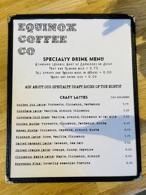 Menu photo 4 Equinox Coffee Norfolk, VA