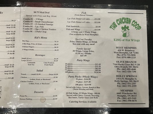 Menu photo 1 The Chicken Coop Olive Branch, MS Menu photo 1 The Chicken Coop Olive Branch, MS