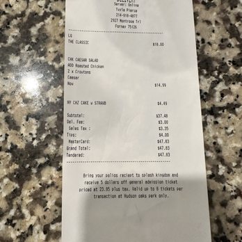 Palio's Pizza Cafe - Forney - Receipt of where they didn't charge me half for something I didn't order. - Pizza Near Me - Forney, Texas Palio's Pizza Cafe - Forney - Receipt of where they didn't charge me half for something I didn't order. - Pizza Near Me - Forney, Texas