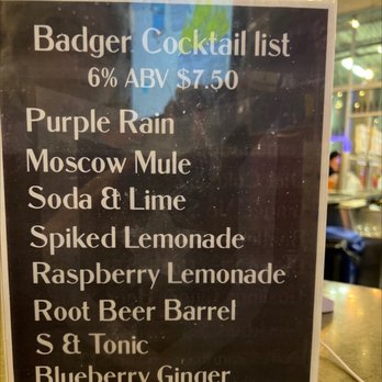 Badger Hill Brewing - Cocktail List!! - Breweries Near Me - Shakopee, Minnesota